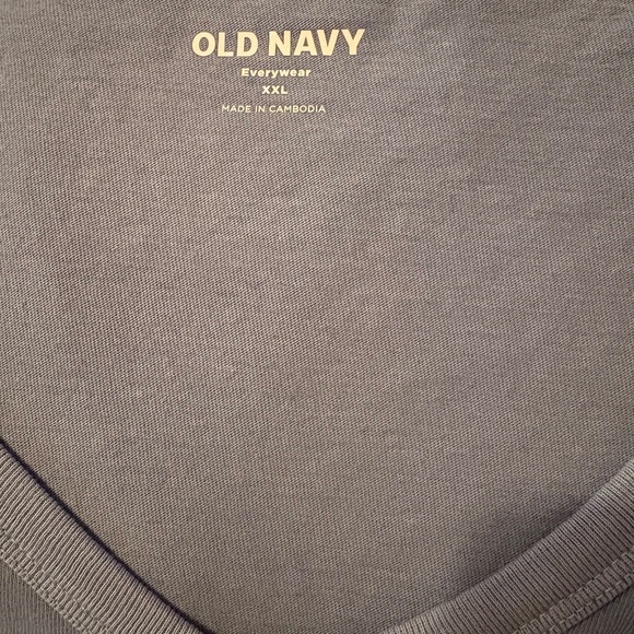 Old Navy Grey V-Neck Tee — Women’s XXL, Short Sleeve, Everyday Top - Picture 2 of 3